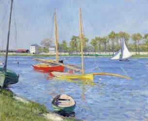 The Seine at Argenteuil - Målning av Gustave Caillebotte (1848-1894), olja på duk (59,7 x 73,7 cm)