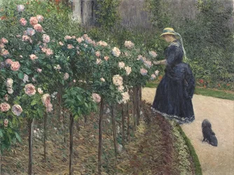 Rosor, trädgård vid Petit Gennevilliers - Gustave Caillebotte (1848-1894). olja på duk