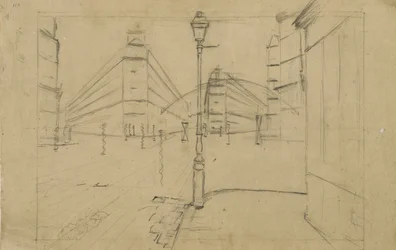 Studie för Paris Street, Rainy Day, 1877