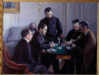 Den besigue delen. Målning av Gustave Caillebotte (1848-1894)