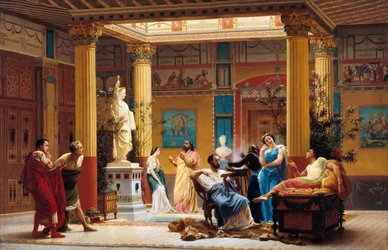 Repetition av Joueur de flûte och La femme de Diomède i atriet i prins Napoleons pompejanska hus