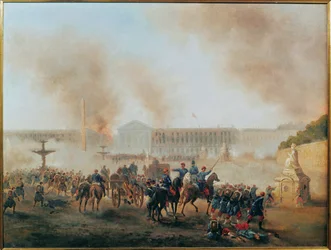 Kommunen: Slaget på Place de la Concorde ... (målning på duk)