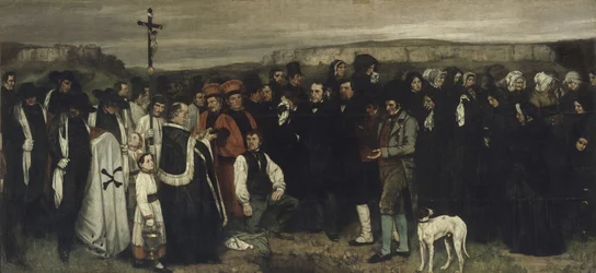 En begravning i Ornans - En målning av mänskliga gestalter, historien om en begravning i Ornans, 1849-1850