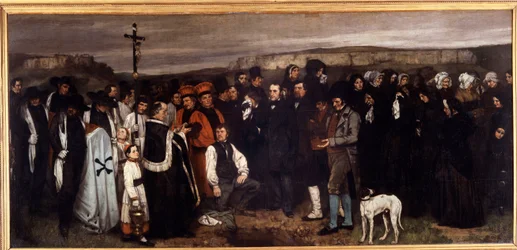 En begravning i Ornans. Målning av Gustave Courbet (1819-1877)