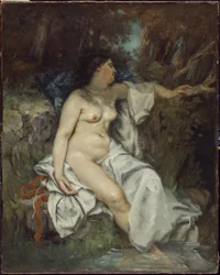Sovande badande vid en bäck, 1845