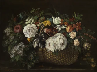 Blommor i en korg