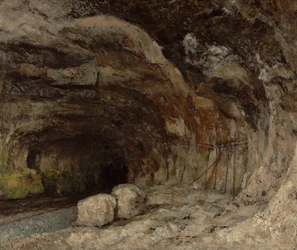 Grotto of Sarrazine nära Nans-sous-Sainte-Anne, ca 1864 (olja på duk)