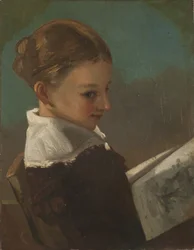 Juliette Courbet vid tio års ålder (olja på duk)