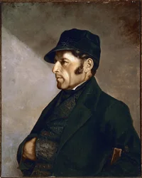 Porträtt av Eleonor Regis Courbet far till målaren Målning av Gustave Courbet
