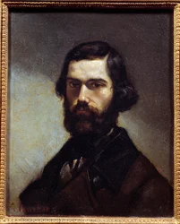 Porträtt av Jules Valles (1832-1885) författare, journalist och politiker. Målning av Gustave Courbet (1819-1877)