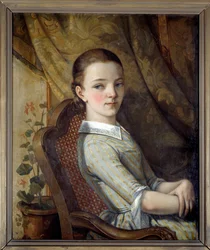 Porträtt av Juliette Courbet (1831-1915), konstnärens syster, av Gustave Courbet (1819-1877), 1844