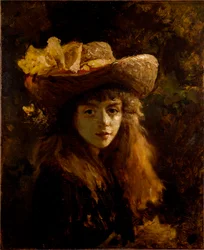 Porträtt av flickmålningen av Gustave Courbet (1819-1877) 1872 Dim. 73x60 cm Wien, Kunsthistorisches Museum, Neue Galerie in der Stallburg