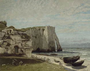 Klipporna vid Étretat efter stormen, 1870