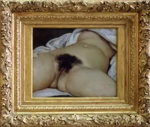 Världens ursprung - Modellen kan ha varit Joanna Hiffernan, känd som Jo - Målning av Gustave Courbet
