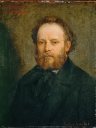 Filosofen och den tidiga socialisten Pierre-Joseph Proudhon (olja på duk)