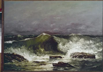 Vågen Målning av Gustave Courbet