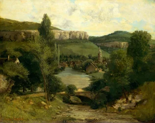 Vy över Ornans, troligen från mitten av 1850-talet
