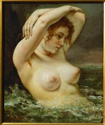 Kvinna och våg (olja på duk)