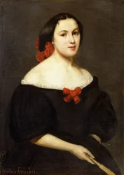 Kvinna med en fläkt; Femme a L"Eventail, 1861