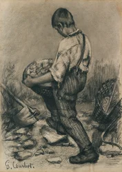 Ung stenbrytare, c1864-1865