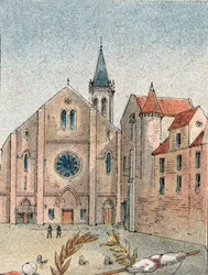 Utsikt över Abbey St Genevieve i Paris