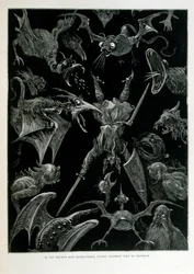 Croque-Mitaine; 1863 illustration, av Gustave Dore (1832 – 1883); Fransk konstnär, grafiker, illustratör. Croque-Mitaine (The bogeyman) en elak karaktär som presenteras för barn för att skrämma dem och på så sätt göra dem klokare.