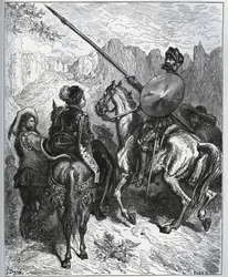 Don Quijote accepterar uppdraget som Dorothe-Princess of Micomicon föreslagit - från "Don Quixote de la Mancha" av Miguel Cervantes