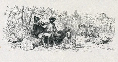 Fabeln om La Fontaine "" Vargen och hunden ""