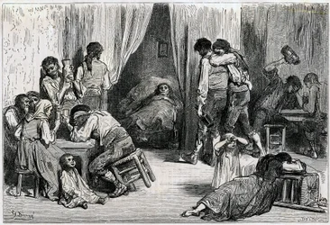 Illsutration till "Voyage en Espagne" skriven av Charles Davillier publicerad 1866 (gravyr)