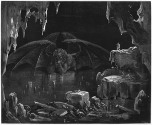 Illustration ur ”Den gudomliga komedin” (Inferno) av Dante Alighieri (1265-1321), Paris, utgiven 1885