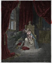 Inferno, sång 5: Paolo och Francesca, illustration ur Den gudomliga komedin av Dante Alighieri, 1885