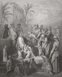 Jesus Blessing the Children, kielelezo kutoka kwa Dore