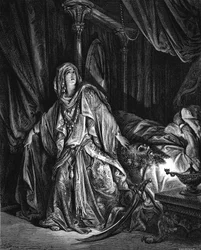 Judith håller på att skära av huvudet på Holofernes, 1866