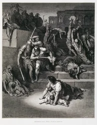 Kung Herodes beordrar barnamorden, illustration från Dorés bibel