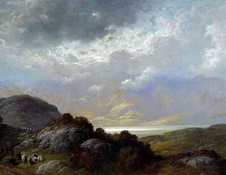 Skottlands landskap Målning av Gustave Dore (1832-1883) Caen från 1800-talet, Museum of Fine Arts