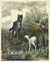Vargen och lammet (gravyr från 1861-1868)