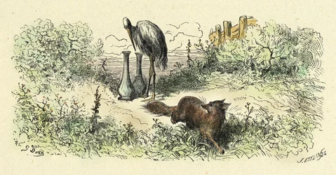 Räven och storken (gravyr från 1861-1868)