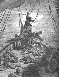 En av Gustave Dorés illustrationer för The Ancient Mariner, c1870-talet, c1950.