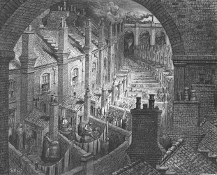 "Över London - Med järnväg", 1872.