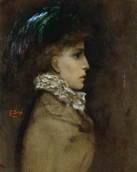 Porträtt av skådespelerskan Sarah Bernhardt (1844-1923) Målning av Gustave Dore (1832-1883)