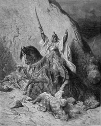Saladin (1138-1193) (Salah al-Din Yusuf al-Ayyubi (al-Ayyubi). Gravyr av Gustave Doré. 1800-talet.