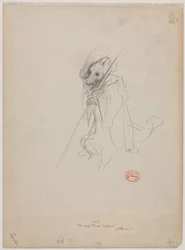 Skiss för The Wolf Turned Shepherd, ca. 1868.