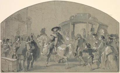 Street Scene recto, Sketches verso, ca. 1848-49.