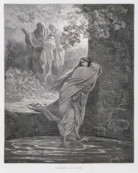 Susanna i badet (Dan. 13:1-26), Illustration från Dore-bibeln