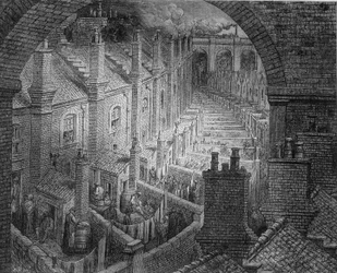 The Back Courses of London - i "" London" av Gustave Dore