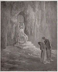 Den gudomliga komedin, Skärselden, sång 9: Dante och Vergilius vid Skärseldens portar - av Dante Alighieri (1265-1321) - Illustration av Gustave Doré (1832-1883)