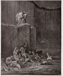 Den gudomliga komedin, Inferno, Sång 18: Förförare och smickrare i den åttonde kretsen - av Dante Alighieri (1265-1321) - Illustration av Gustave Doré (1832-1883)