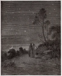 Den gudomliga komedin, Inferno, sång 2: Den mörknande himlen under den första natten - av Dante Alighieri (1265-1321) - illustration av Gustave Doré (1832-1883)