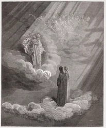 Den gudomliga komedin, Paradiset, Sång 16: Cacciaguidas själ talar om Florens - av Dante Alighieri (1265-1321) - Illustration av Gustave Doré (1832-1883)