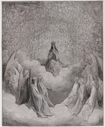 Den gudomliga komedin, Paradiso, sång 31: Himmelens drottning - av Dante Alighieri (1265-1321) - Illustration av Gustave Doré (1832-1883)